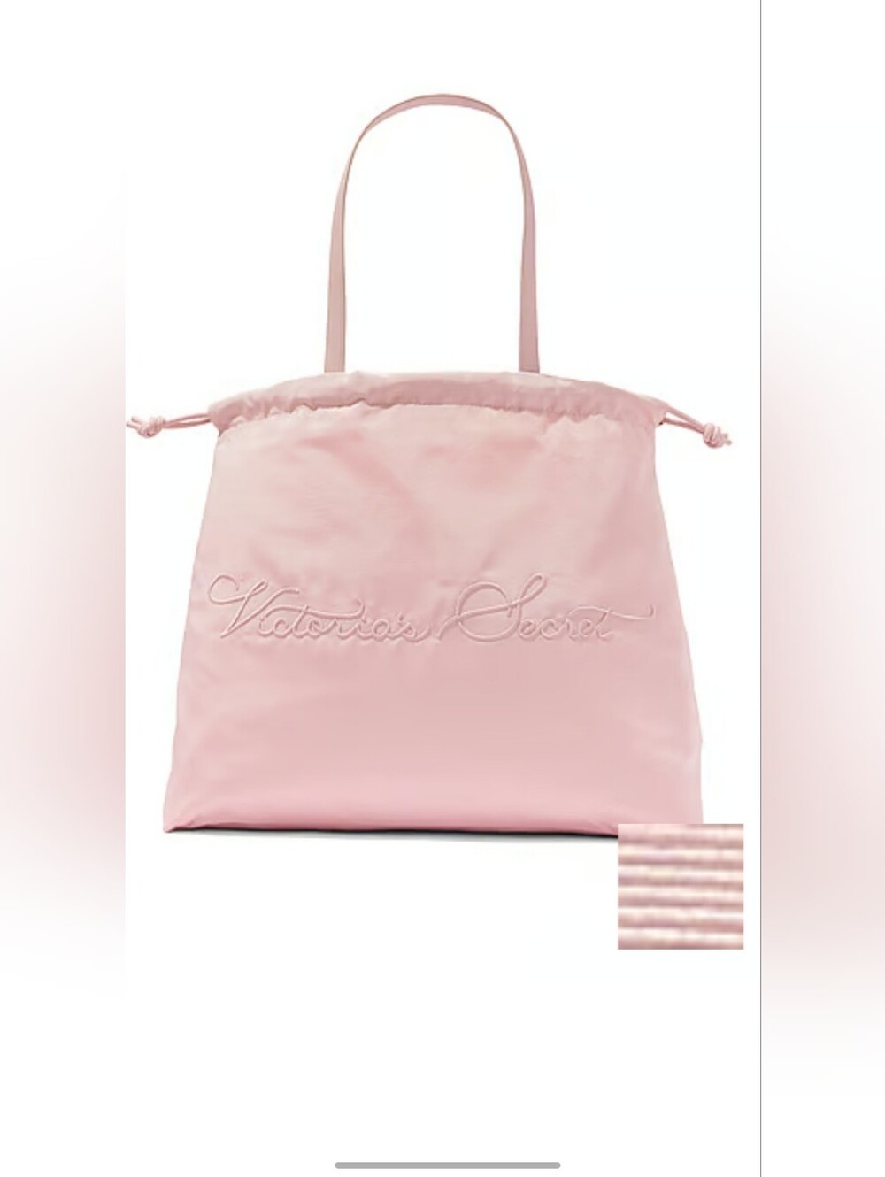 Victoria's Secret Light Pink Satin Drawstring Tote